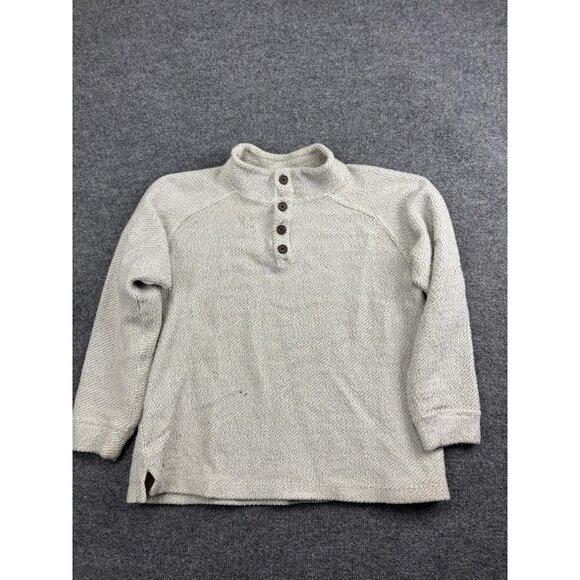 Territory Ahead Sweater Mens Small Oatmeal Henley Mock Neck Button Pullover Knit - Picture 1 of 7